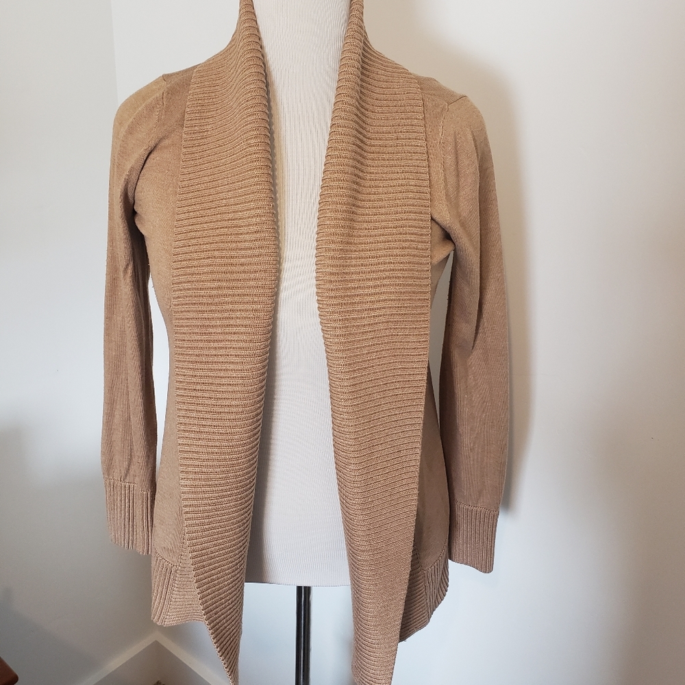 INC Tan Open Front Sweater